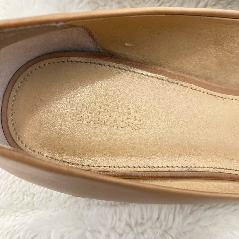 Michael Kors Tan Leather Pumps Heels Size 7 - Picture 4 of 15